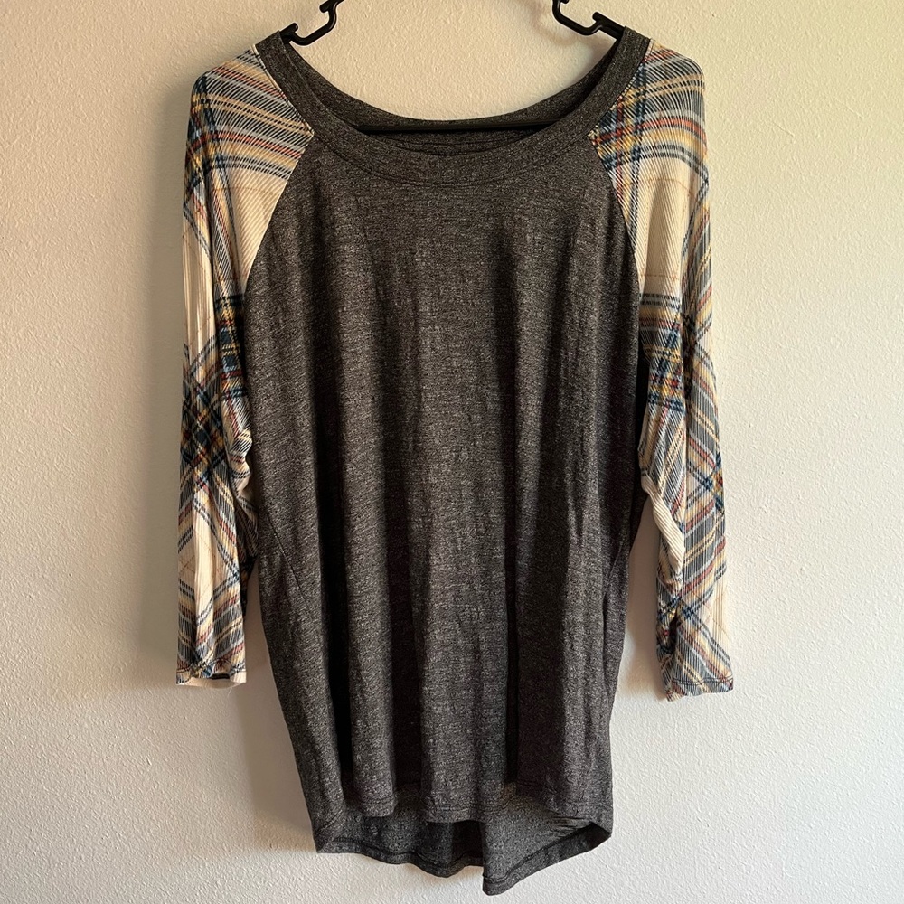 Maurice’s Plaid Sleeve Top